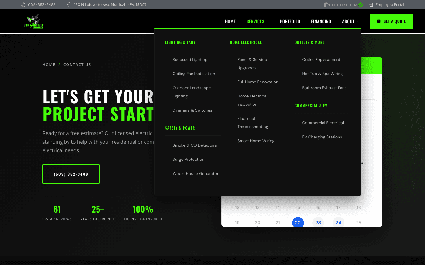 New contact page