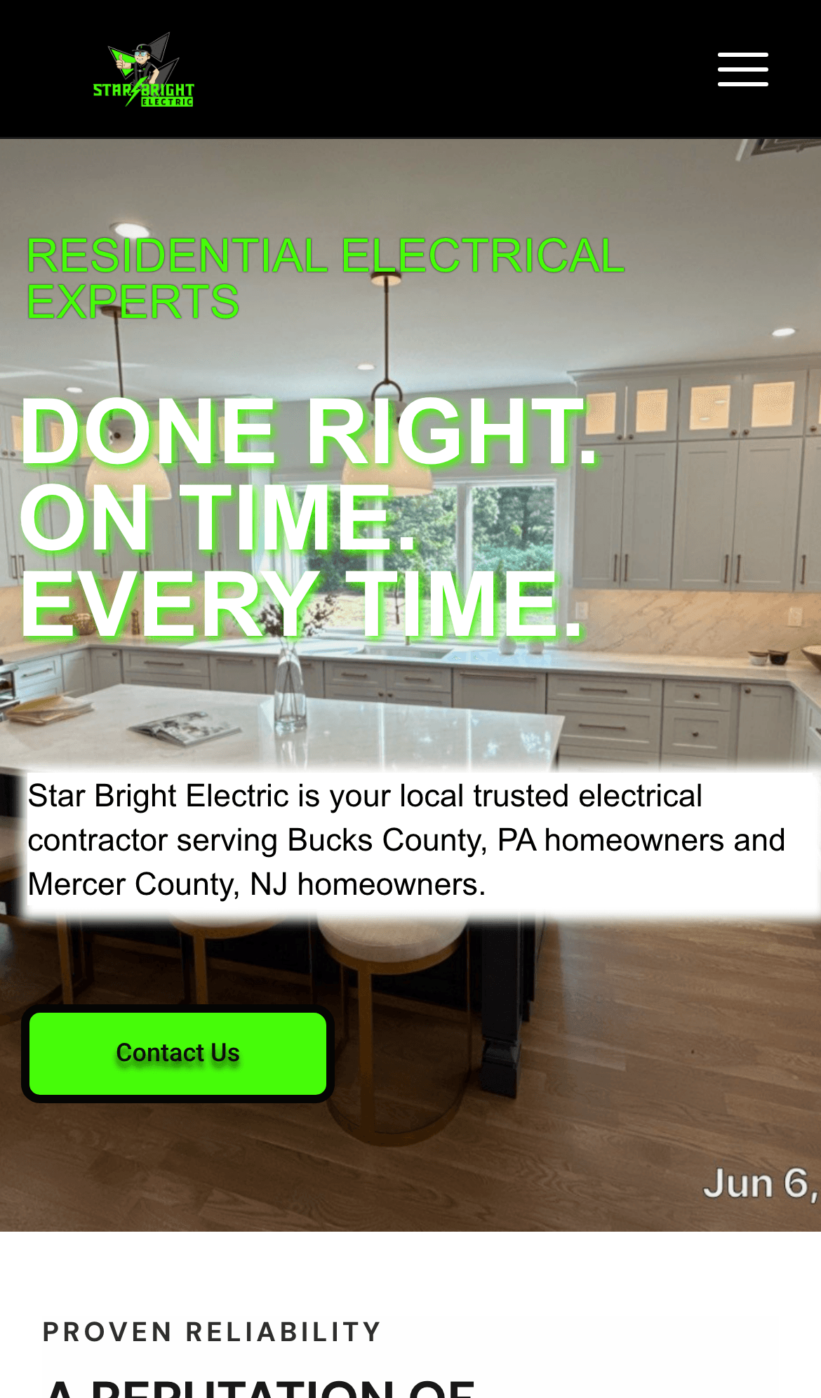 New mobile homepage