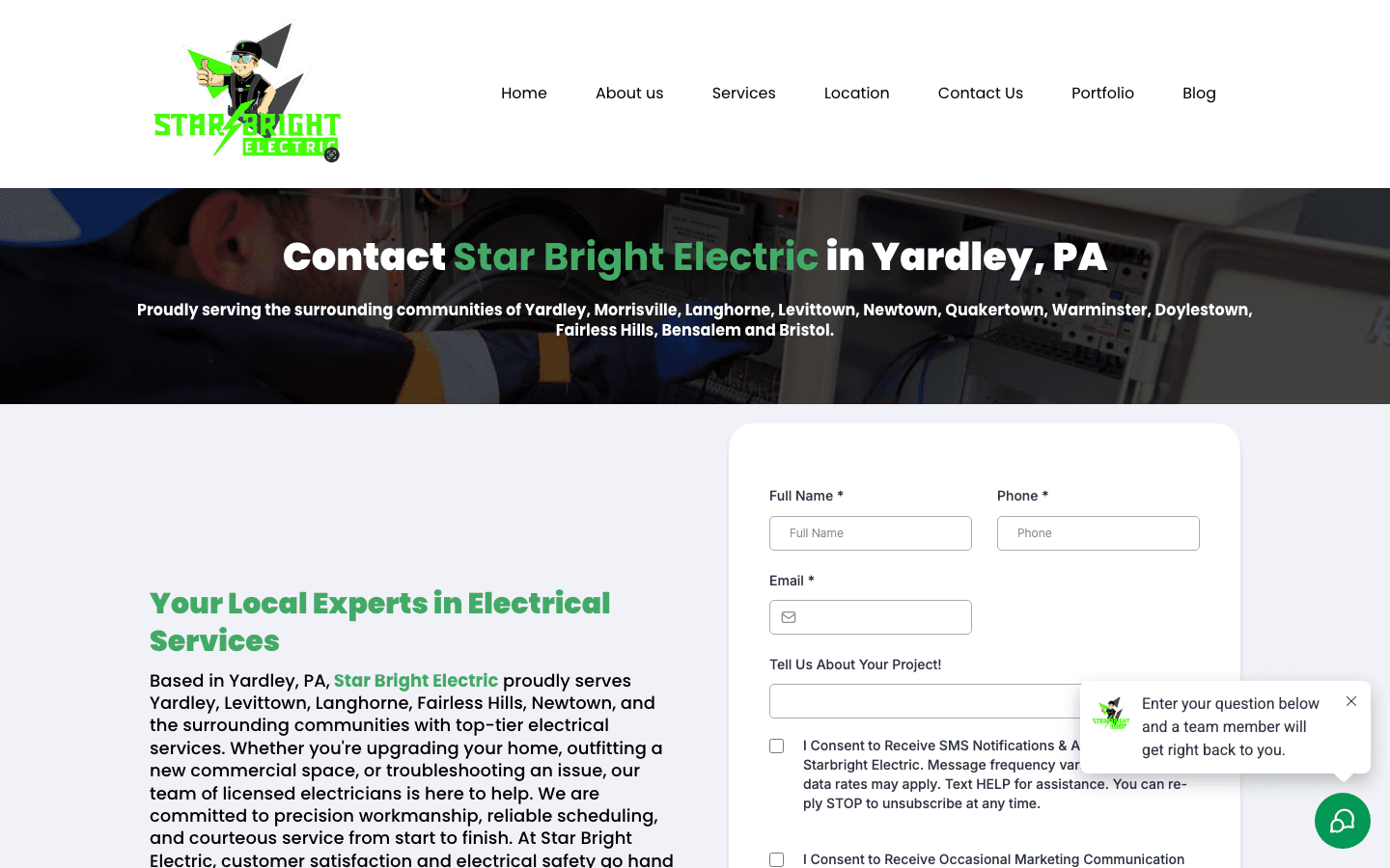 Old contact page